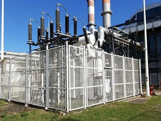 The steam turbine generator and its 80 MVA step-up transformer