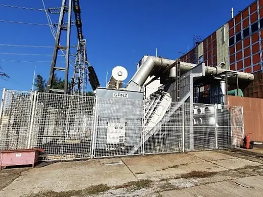 The Ganz 180 MVA step-up transformer
